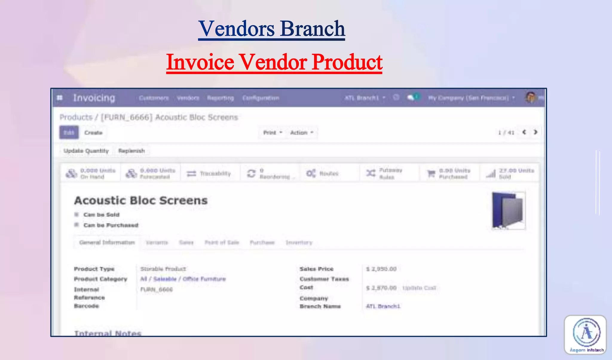 Invoice Vendor Product
 