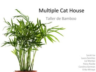 Mul$ple	
  Cat	
  House	
  
Taller	
  de	
  Bamboo	
  
	
  
Sarah	
  Isa	
  	
  
Laura	
  Sanchez	
  
Lia	
  Montas	
  	
  
Raisa	
  Rueda	
  	
  
Carolina	
  German	
  
Erika	
  Minaya	
  
 