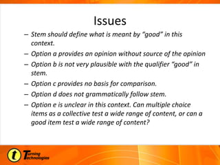 Stem Option Test Example Designing Multiple Choice Questions | PPTX