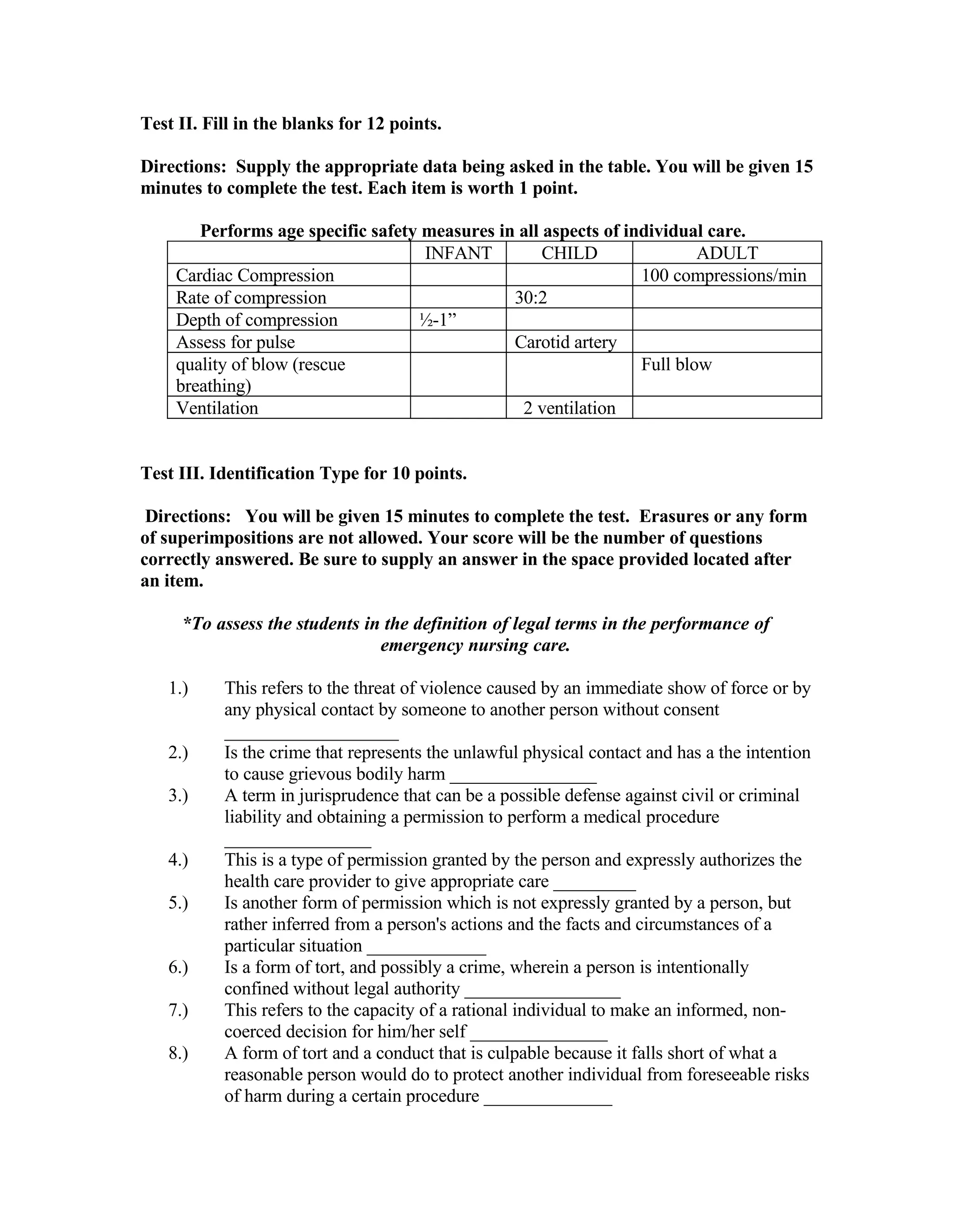 An example of Multiple Choice Fill In The Blanks for Assessment Of Learning