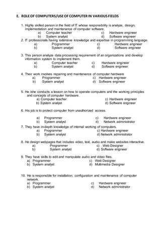 Multiple choice questions chapter 1 | DOCX