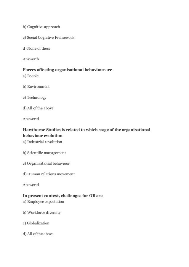 Multiple choice quiz questions