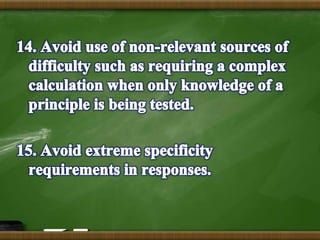 Multiple choice test (Assessment of Student Learning I)