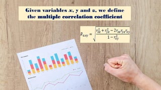Given variables x, y and z, we define
the multiple correlation coefficient
 