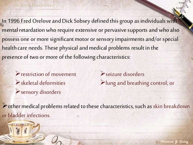 Concept of multiple disabilities