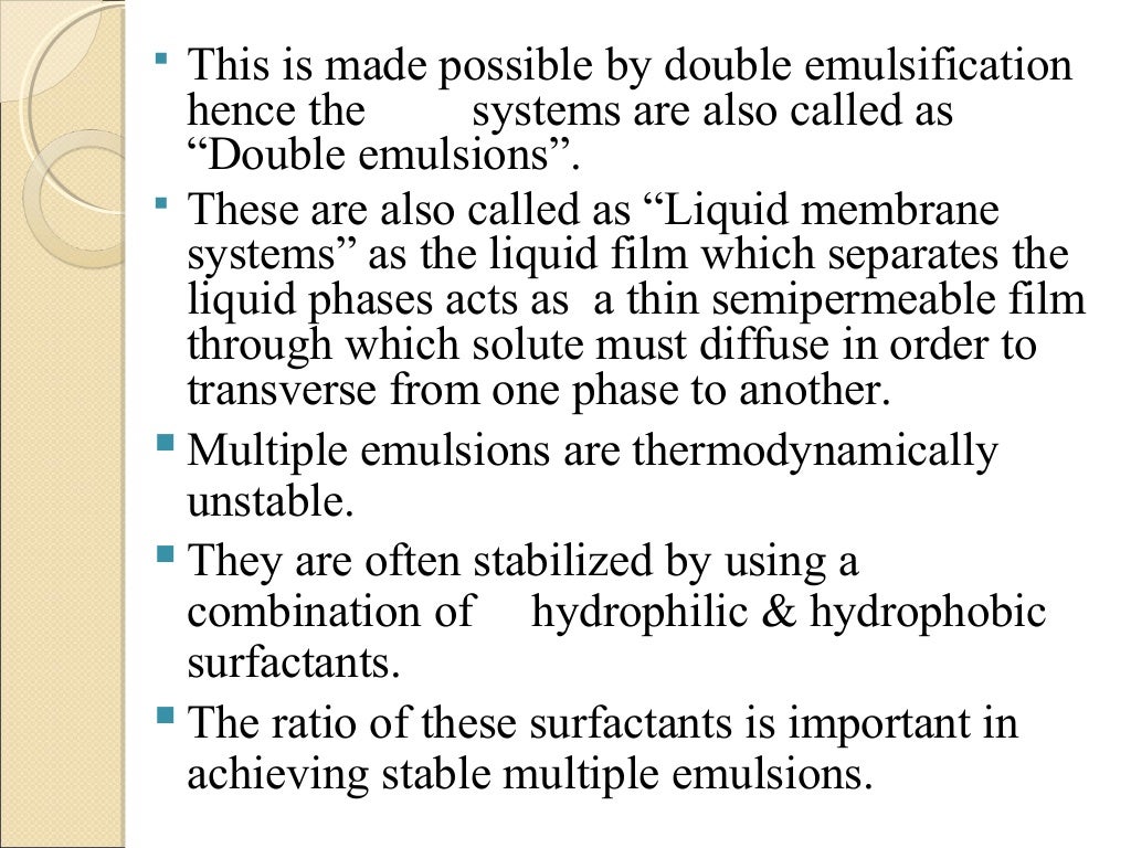 Multiple emulsions