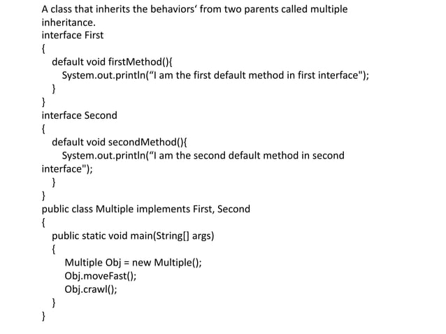 Multiple inheritance possible in Java | PPT