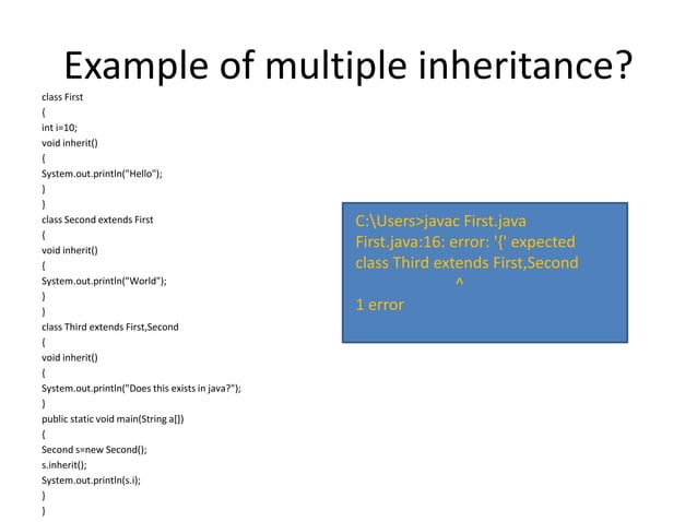Multiple inheritance possible in Java | PPT