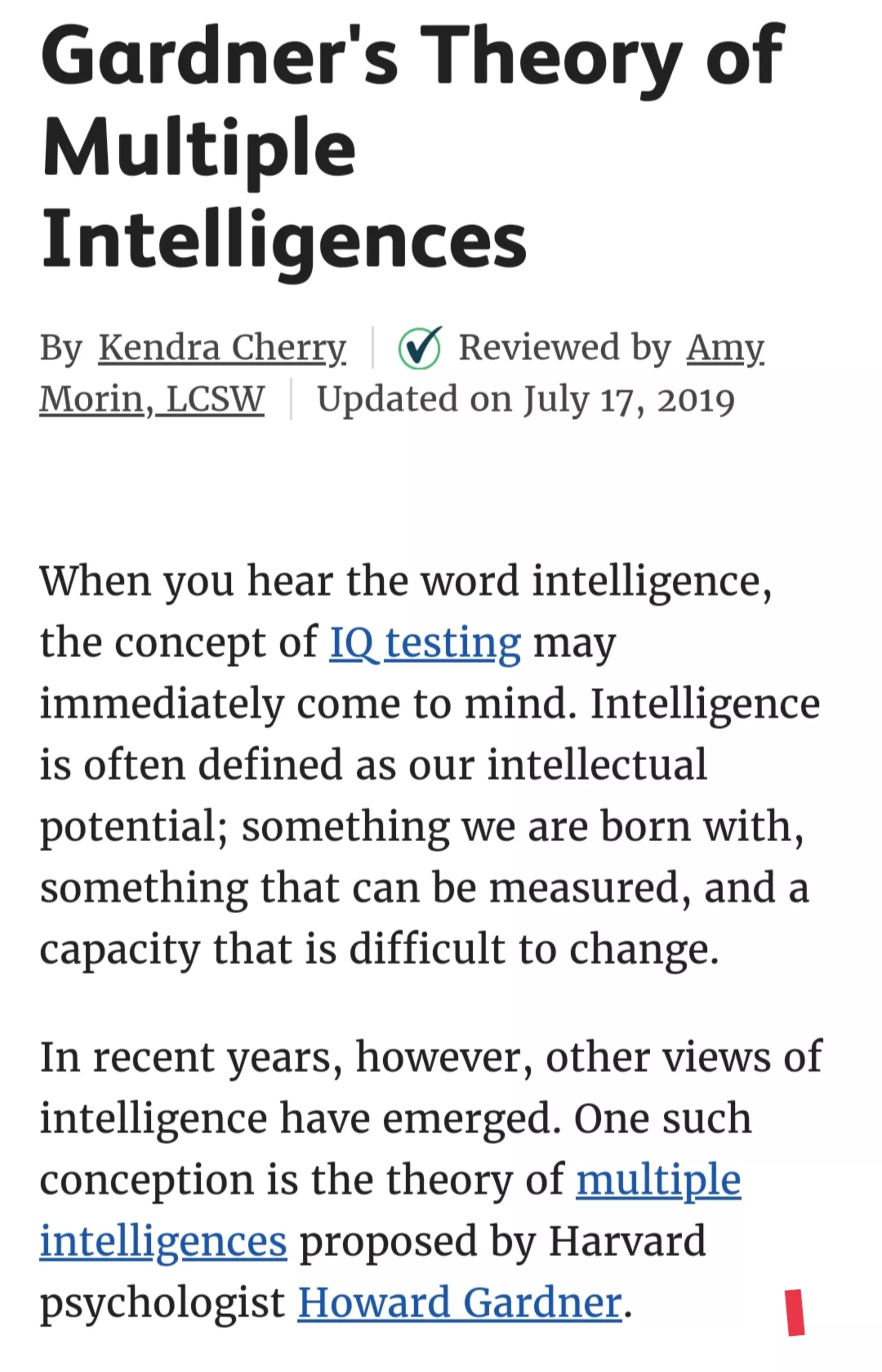 Multiple Intelligence 1 Pdf Science