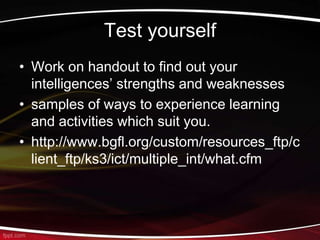 Multiple intelligences | PPTX