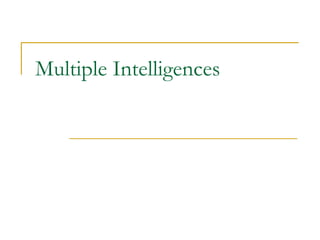 Multiple intelligences | PPTX