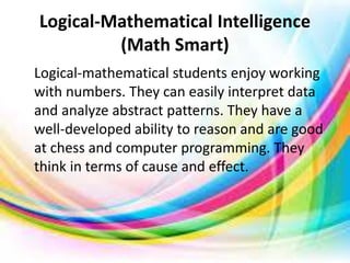 Multiple intelligences and mathematics | PPTX