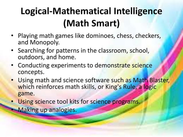 Multiple intelligences and mathematics | PPT