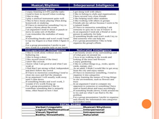 Multiple intelligences mine