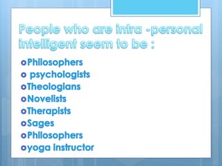 Multiple intelligences theory | PPTX