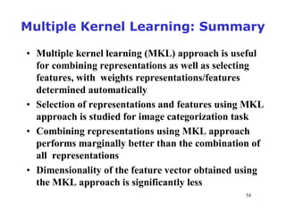 Multiple Kernel Learning based Approach to Representation and Feature ...