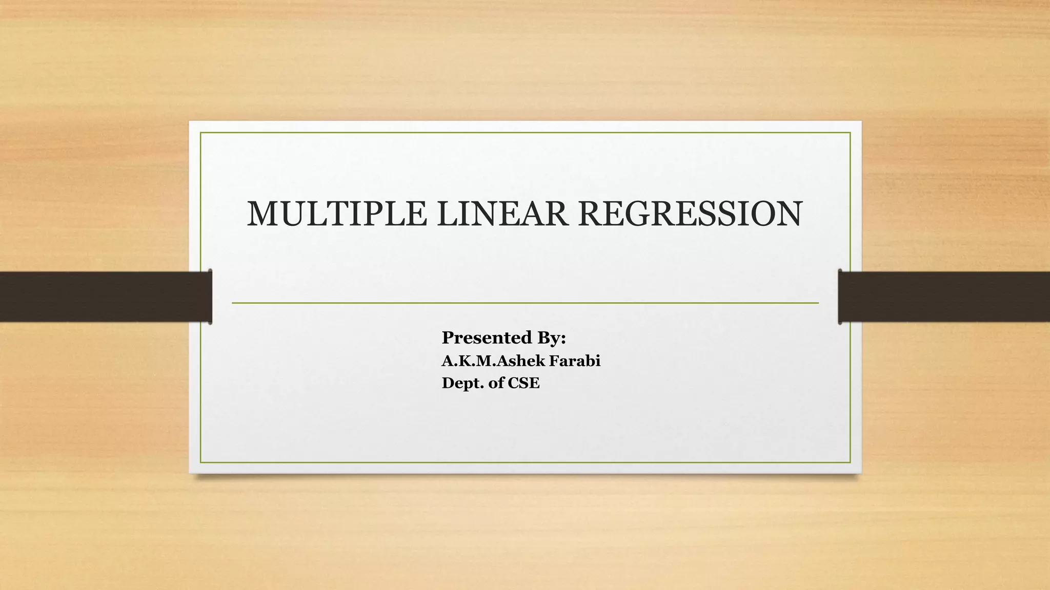 Multiple linear regression | PDF
