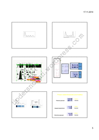 17.11.2014 
5 
com 
wordpress.Biokimya 
Alb. Alfa-1 Alfa-2 Beta Gamma 
Serum 
tipdersnotlari.İdrar 
IgM 
IgA 
IgD, E 
IgG 
Protein elektroforezinde anormalliker 
Normal 
Poliklonal gamopati Anormal 
Normal 
Hipogammoglobulinemi Anormal 
Normal 
Monoklonal gamopati Anormal 
 