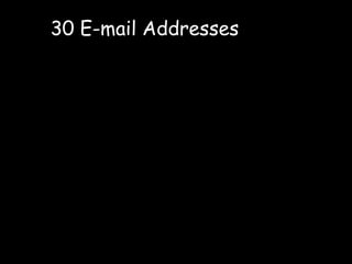 30 E-mail Addresses 