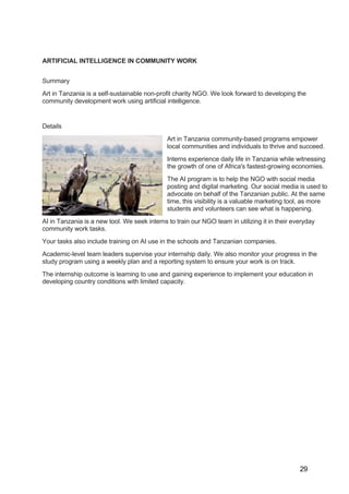 International Internship Opportunities in Tanzania for Community ...