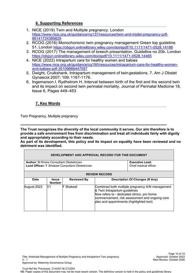 Obstetric Multiples Worksheets.pdf Multiple Pregnancy and Intrapartum of Twin Pregnancy Antenatal ...