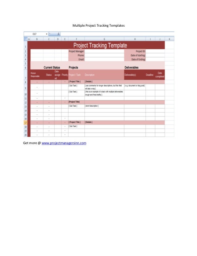 multiple project tracking excel templates project tracking templates