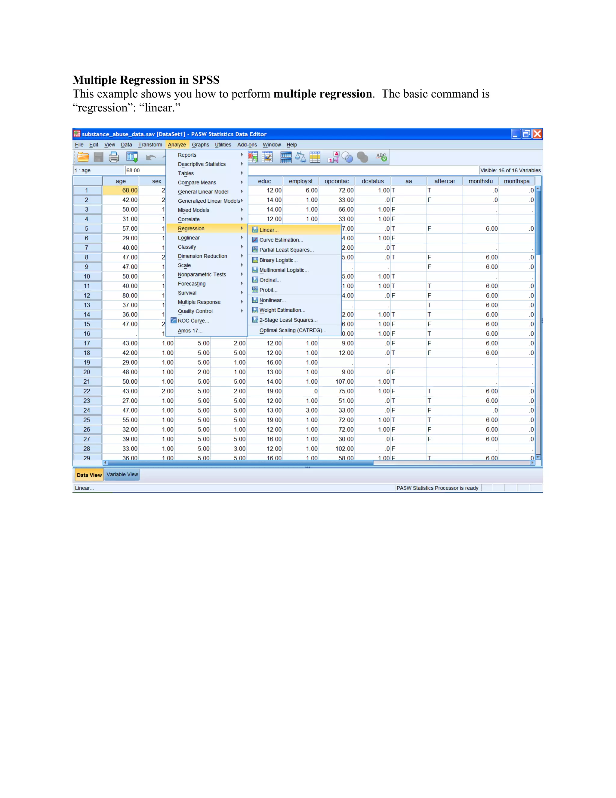 Multiple regression in spss | PDF