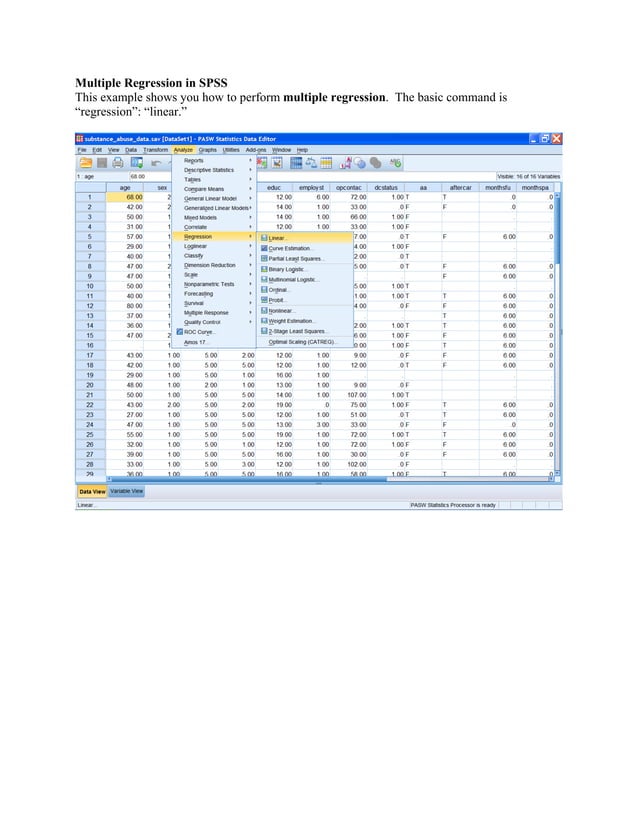 Multiple Regression Analysis In Spss Pdf