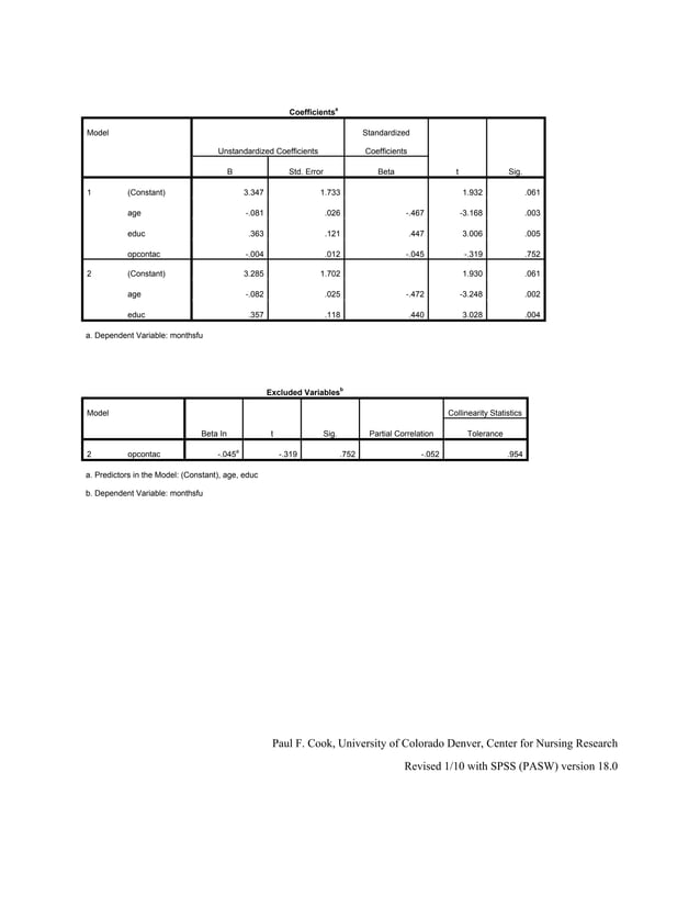 Multiple regression in spss | PDF