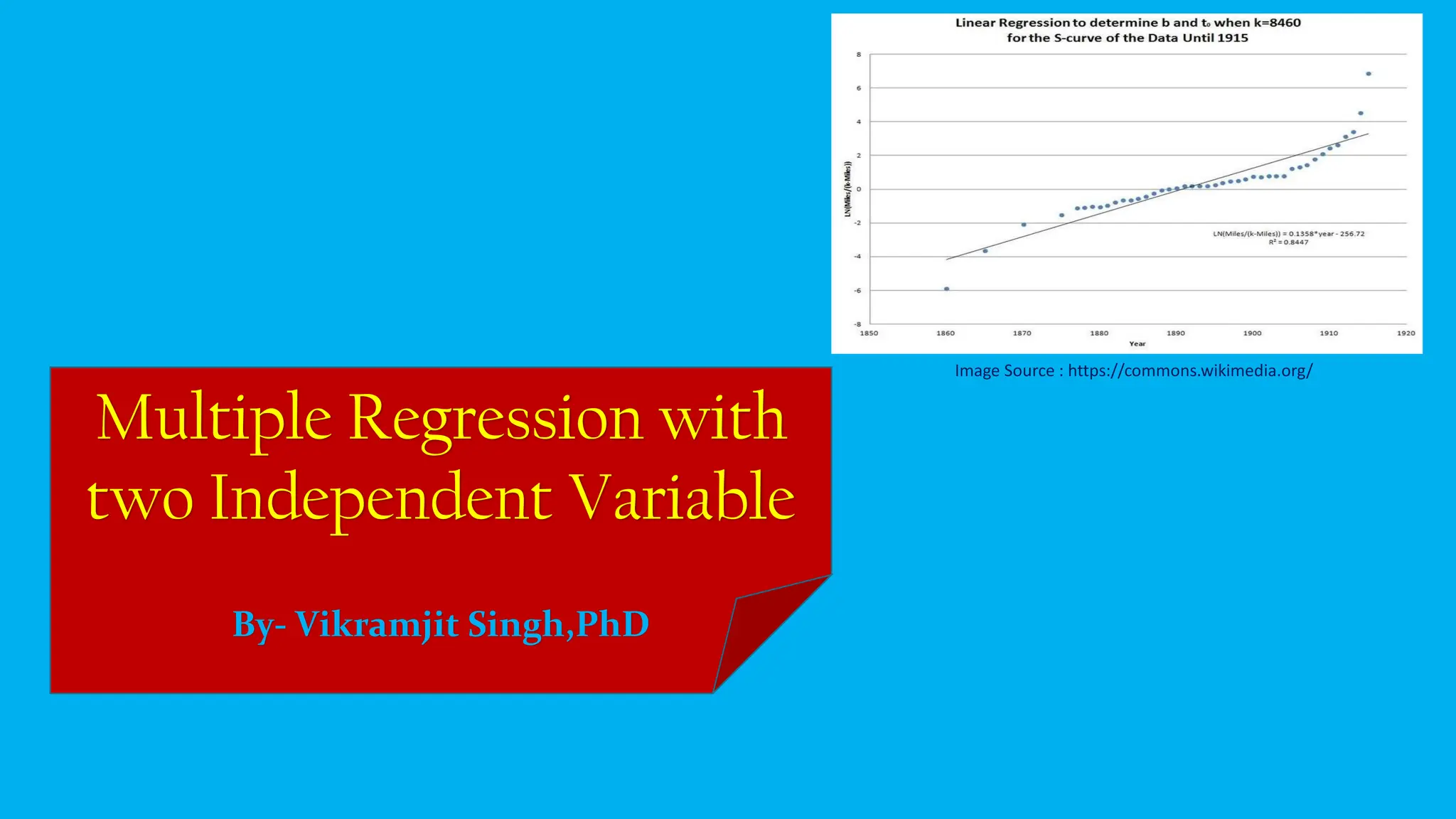 Image Source : https://commons.wikimedia.org/
Multiple Regression with
two Independent Variable
By- Vikramjit Singh,PhD
 