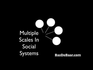 Multiple
Scales In
 Social
Systems     BasDeBaar.com
 