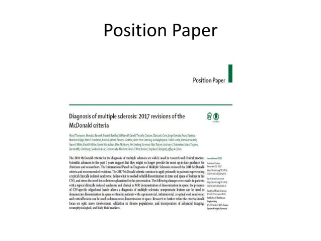 Multiple sclerosis: Revised diagnostic criteria | PPTX | Brain and ...