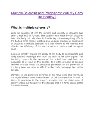 Image showcasing Multiple sclerosis and pregnancy | DOCX
