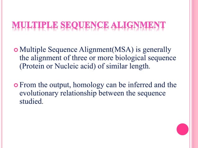 Multiple sequence alignment | PPTX | Technology & Computing