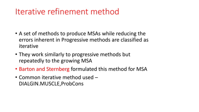 Multiple sequence alignment | PPTX | Databases | Computer Software and ...