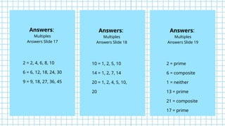 Understanding Multiples, Factors, and Prime Numbers for Grade 4 ...