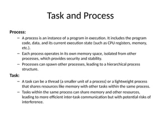 MULTIPLE TASK AND PROCESS.pptx EMBEDDED AND IOT | PPTX