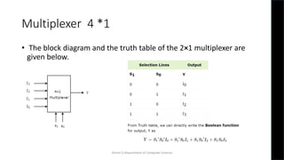 Multiplexer in Digital Electronics/Computer Organization | PDF