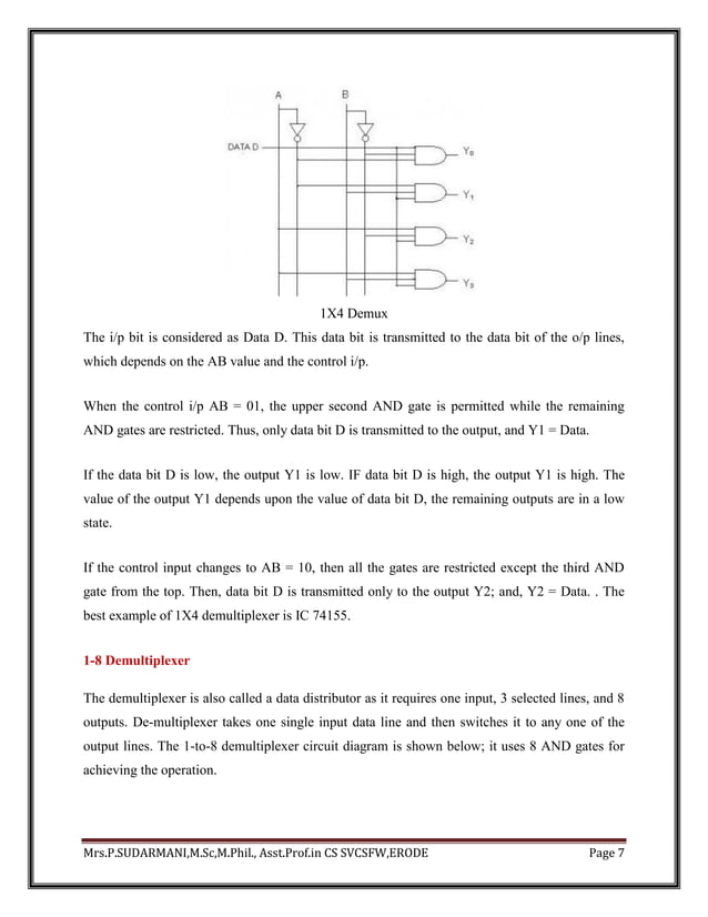 Multiplexer and Demultiplexer.pdf | Computer Peripherals | Computing