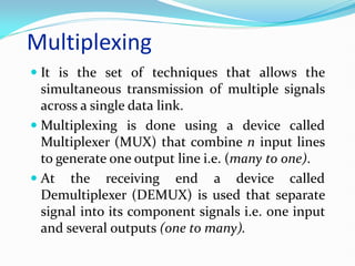 Multiplexing of first year BCA computer network | PDF