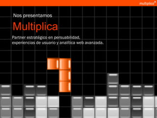 Nos presentamos

             Multiplica
            Partner estratégico en persuabilidad,
            experiencias de usuario y analítica web avanzada.




© multiplica 2010
 