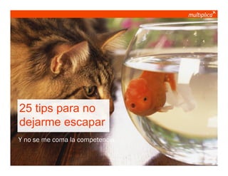 25 tips para no
      dejarme escapar
     Y no se me coma la competencia


© multiplica 2011 - Página | 7 |
 