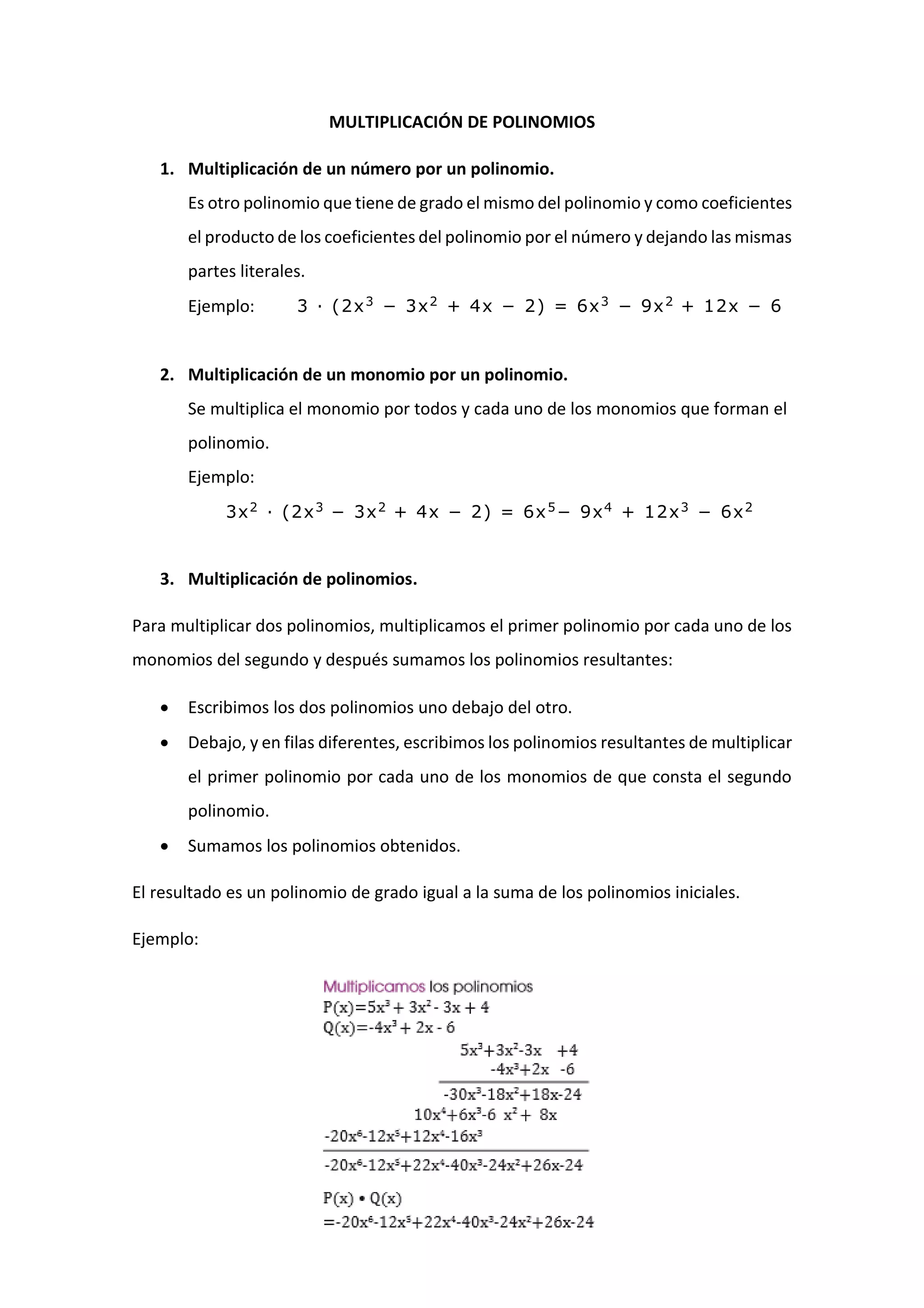 Multiplicacioón de polinomios | PDF