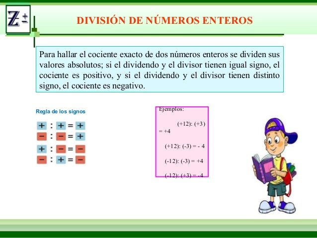 Multiplicacion Y Division De Numeros Enteros