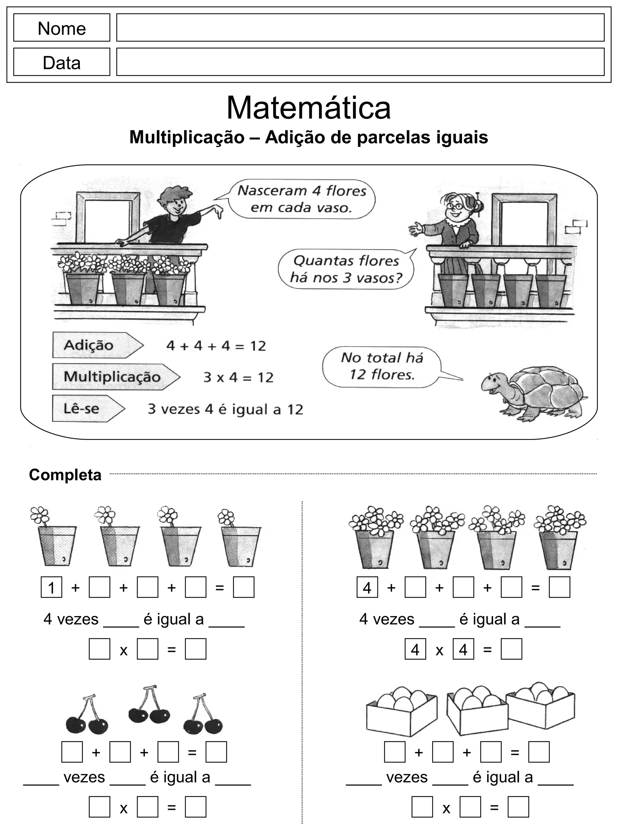 Multiplicação adição de parcelas iguais | PPT