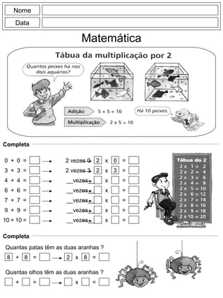 Tabuada Completa de multiplicação, adição, divisão e subtração -  Significados