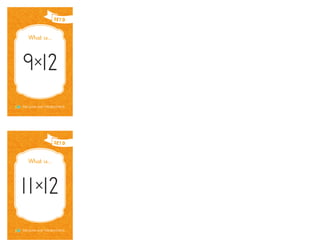 29x12 Math Multiplication-Flashcards- exercises math | PDF