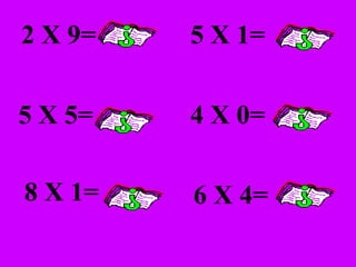 2 X 9= 5 X 5= 8 X 1= 5 X 1= 4 X 0= 6 X 4= 