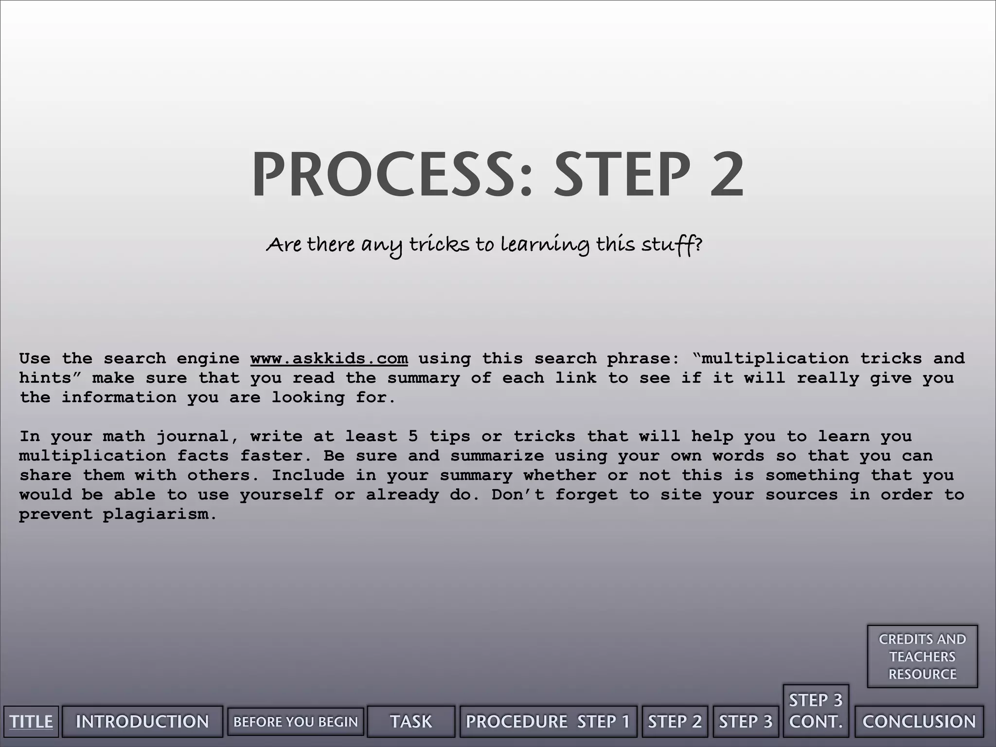 Multiplication Webquest