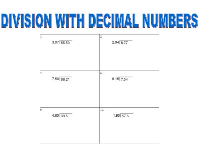 Multiplication and division with decimals